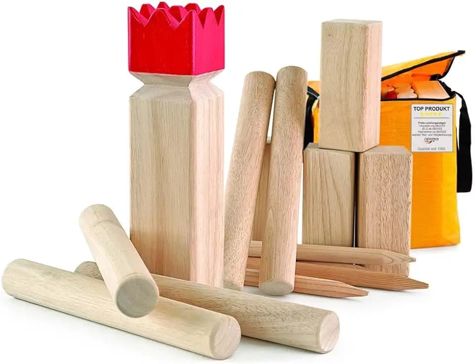 Carromco Wikingerschach Original | Kubb Schwedenschach Outdoor mit Tasche