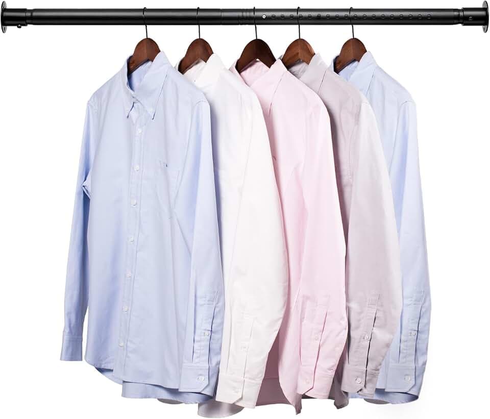 Closet Rods For Hanging Clothes, 1.1" Heavy Duty Wall-Mounted,Adjustable