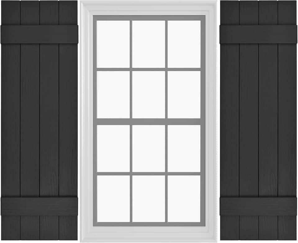 Pontiac Trail Board & Batten Shutters | 14.5"x51" - Black Cosmos/Paintable