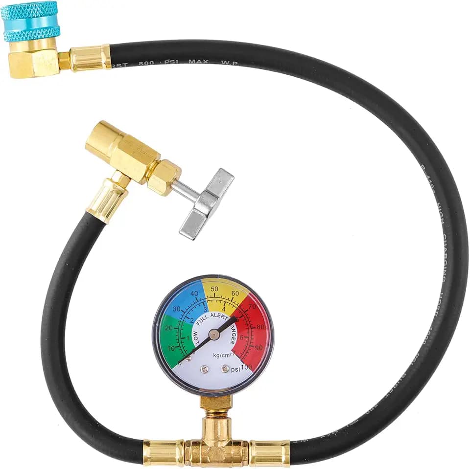 R1234YF Refrigerant Charge Hose Kit with Self-Sealing Can Tap 1/2’’ LH ACME