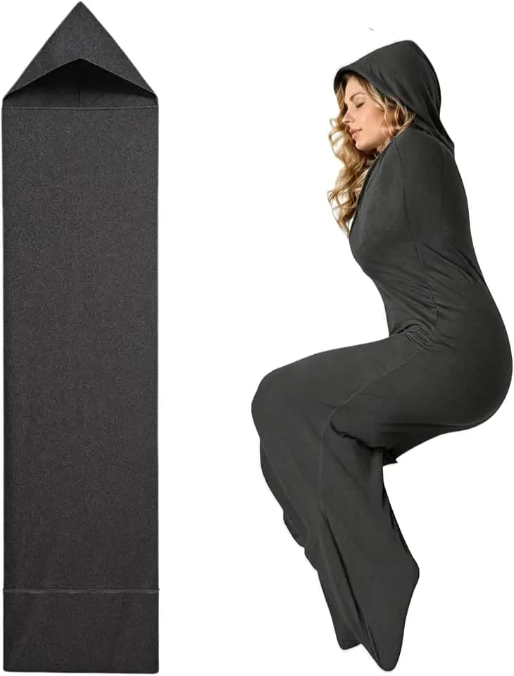 Sleep Pod, 360 Grad Wickel-Kompressionsschlafsack mit Kapuze und Fußöffnung, weicher, atmungsaktiver tragbarer Schlafsack, Stretch-Schlafsack, tragbare Decke, sensorische Kompressionsdecke