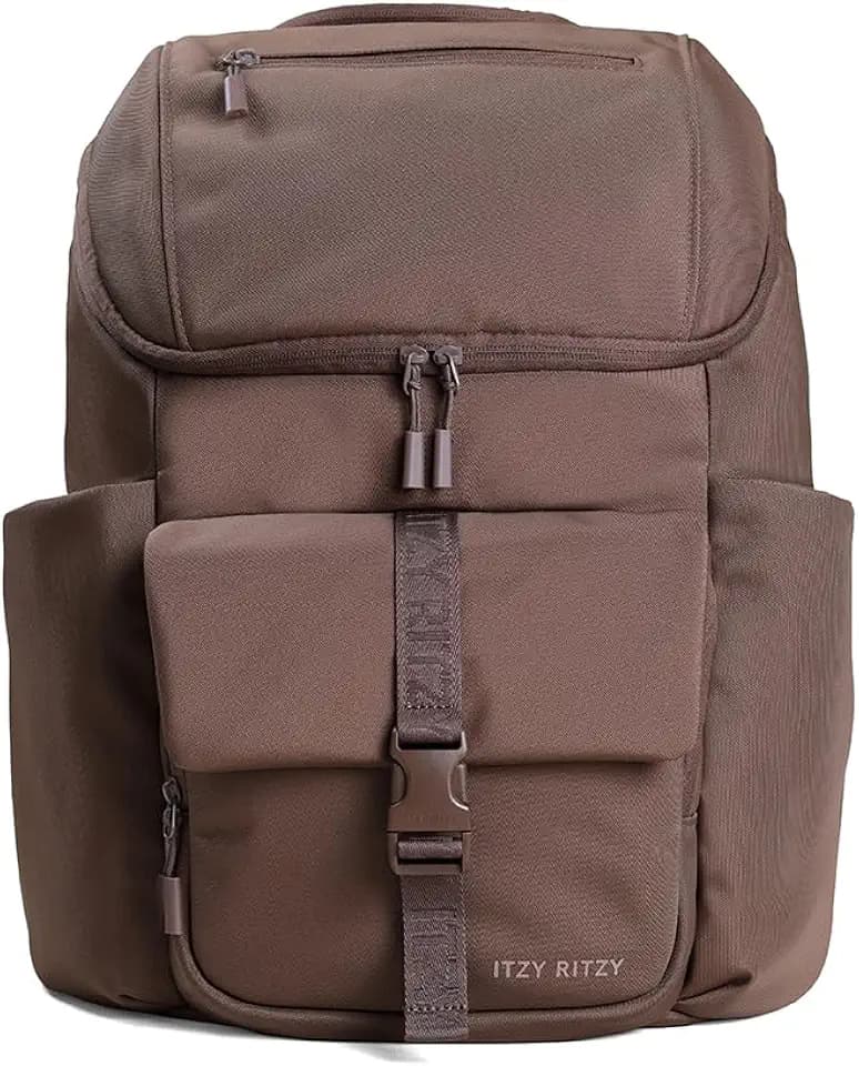 Itzy Ritzy Belong Bucket Backpack w/ 16 Pockets & Changing Pad (Chocolate)