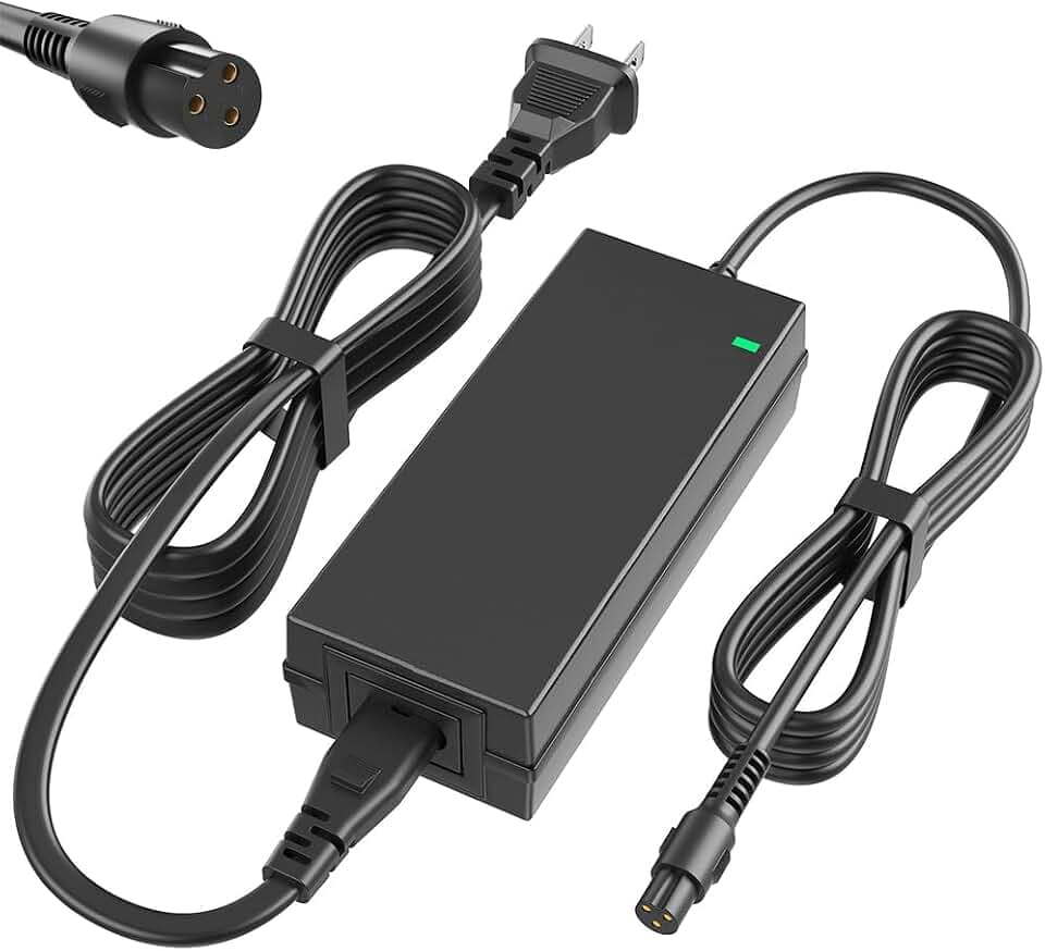 SGS Certified 42V 2A Power Adapter PowerFast 3-Prong Inline Connector for 36V Sports Mod,Pocket Mod Lithium Battery,Lithium Battery Power Charger.