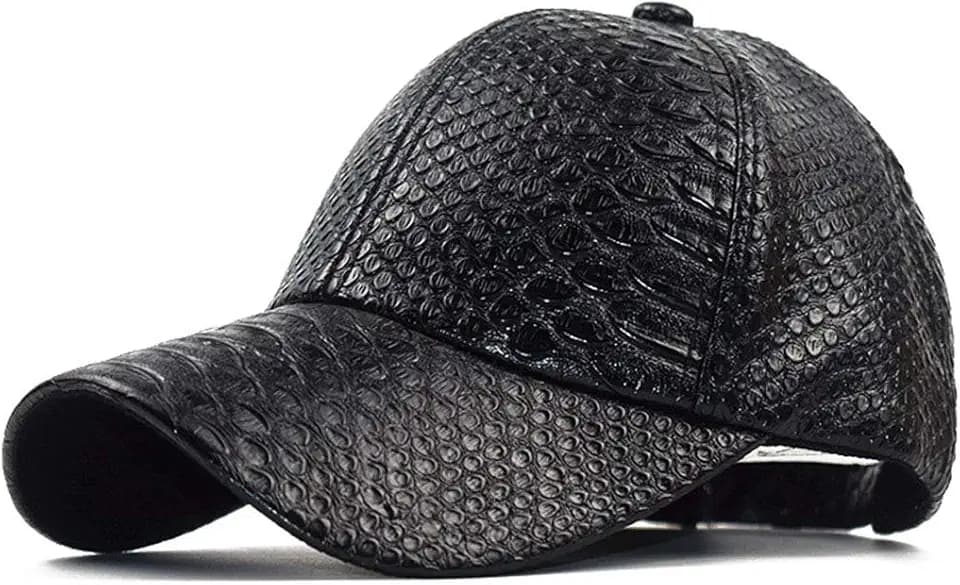 Snakeskin-Leather Baseball-Cap Unisex Casual-Dad-Hat Adjustable Snapback