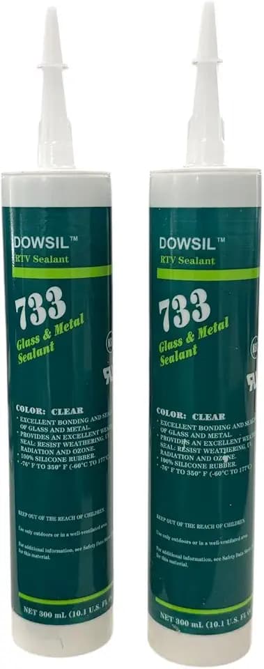 DOWSIL 733 Glass-Metal Sealant Silicone Clear 10 oz (2-Pack)