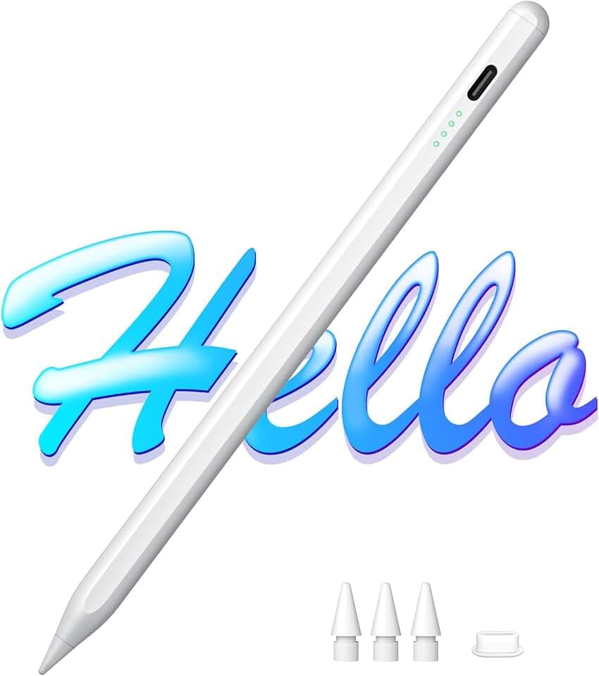 Stylus Pen for iPad 2026-2018 with Faster Charge,Tilt Sensor Battery Indicators Pencil for iPad 10/9/8/7/6th,11th A16,Air 11/13 M2/M3/M4, Pro 11/13 M4, Pro 12.9",Air 5/4/3,Mini 7/6/5