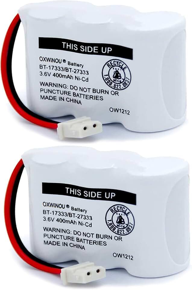 BT-17333 BT-27333 Handset Telephone Rechargeable Battery 2/3AA 3.6V NI-CD Cordless Phone Battery Compatible with BT17333 BT27333 BT-17233 BT17233 BT-163345 CS5121(Pack of 2)
