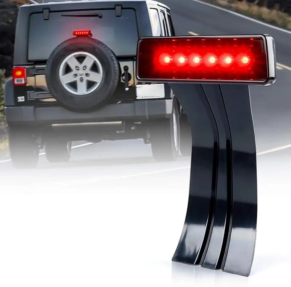 High Mount LED 3rd Brake Light Compatible with 2007-2018 Jeep JK Smoke Lens