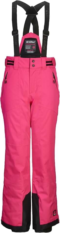 Killtec Mädchen Skihose/Funktionshose mit abzippbarem Latz, Kantenschutz und Schneefang Ksw 198 Grls Ski Pnts