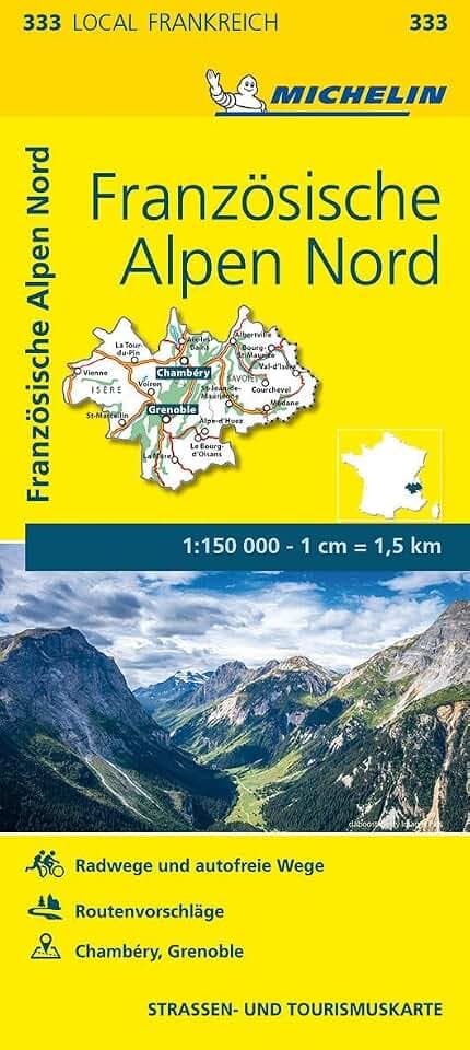 Michelin Französische Alpen Nord: Straßen- und Tourismuskarte 1:150.000; Auflage 2020 (MICHELIN Localkarten)