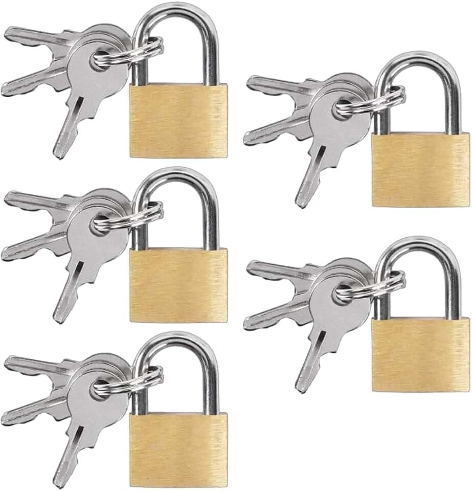 UCEC 5x Mini Vorhängeschlösser mit Schlüssel, Gepäck-Vorhängeschloss