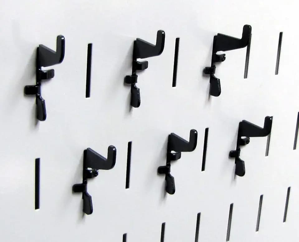 Wall Control Standard Slotted Hook Pack - Slotted Metal Pegboard Hooks Pegboard and Slotted Tool Board - Black