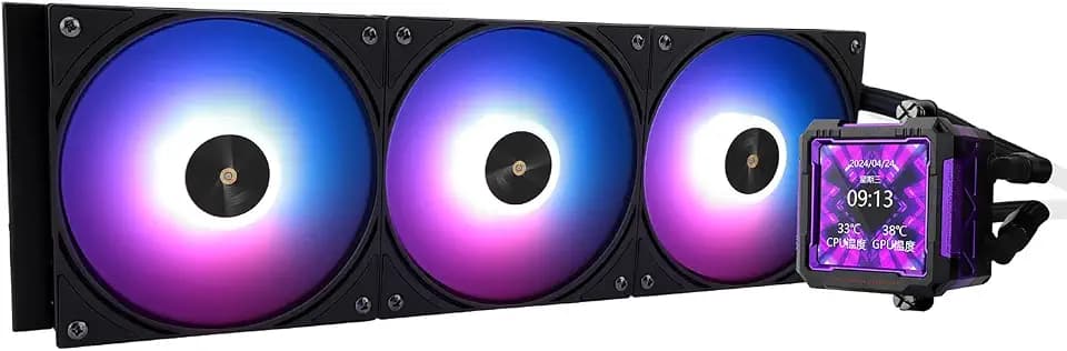Thermalright FW PRO 360 ARGB Black CPU AIO Cooler,IPS LCD Screen with 320 * 320 Resolution,for AM5&Intel 1700/1851,High-Performance 360 Specs Water-Cooled with 2.73in Removable Display