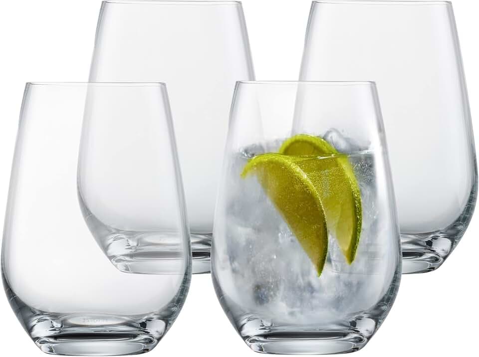 SCHOTT ZWIESEL Gin Tonic Glas Bar Special (4er-Set), bauchige Longdrinkgläser für Gin Tonic, spülmaschinenfeste Tritan-Kristallgläser, Made in Germany (Art.-Nr. 130003), Kristall