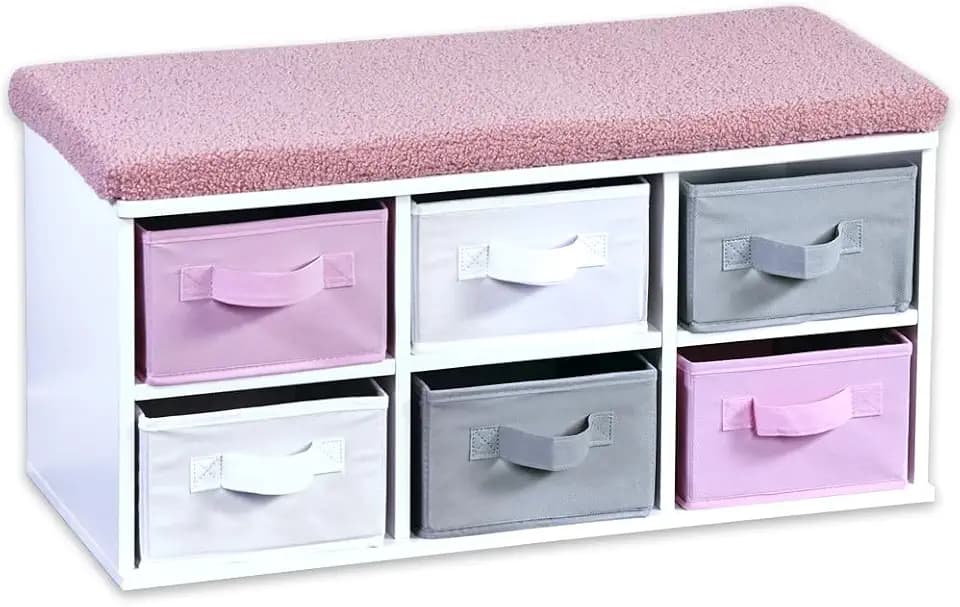 Kesper | Kinder-Sitzbank mit 6 Boxen & Sitzkissen, Weiß | 1773913