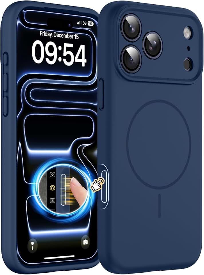 Magnetic for iPhone 17 Pro Max / 18 Pro Max Case, Silicone, Dark Blue