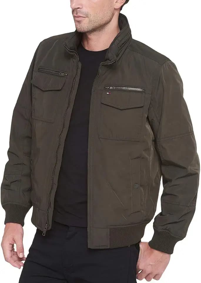 Tommy Hilfiger Men's Water Resistant Performance Bomber Jacket (Standard and Big & Tall)