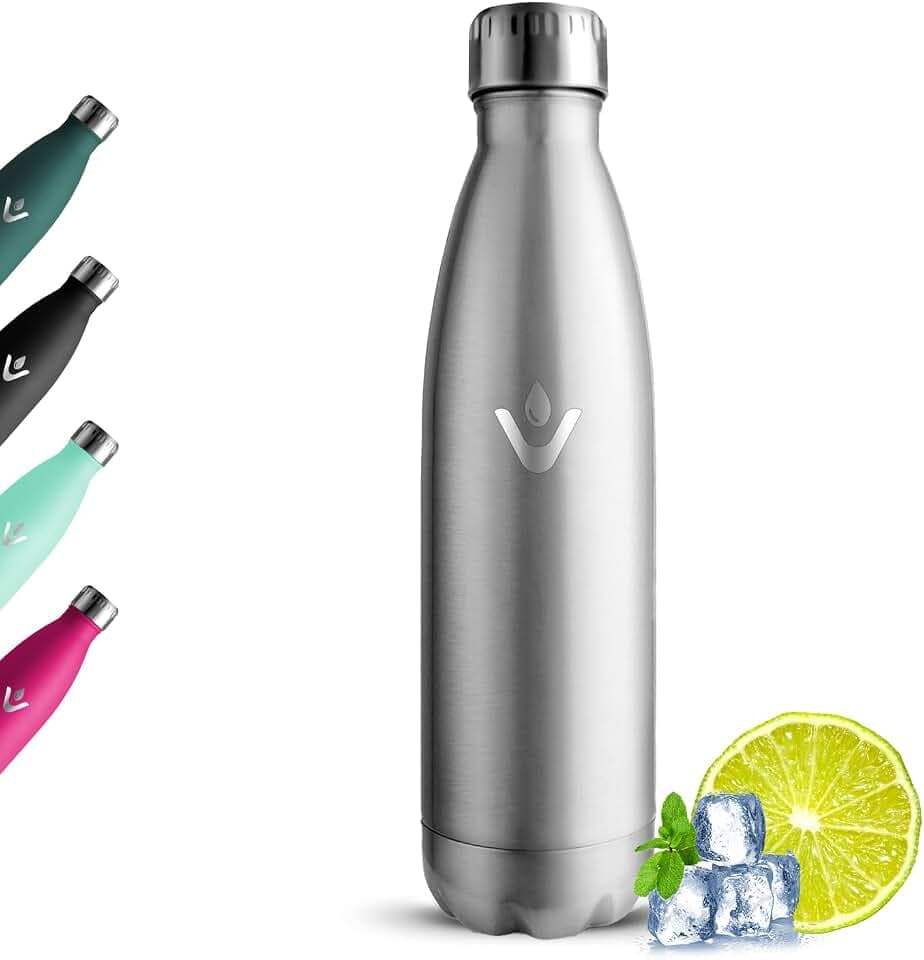 Grsta Edelstahl Trinkflasche, Trinkflasche 500ml Kinder, Hält Heiß und Kalt, Wasserflasche Kohlensäure Geeignet, Auslaufsichere Thermosflasche, BPA Frei Isolierflasche für Travel, Büro, Radfahren