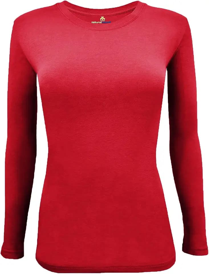Natural Uniforms Women’s Long Sleeve Underscrub T-Shirt – Cotton Blend Scrub Base Layer for Nurses & Medical Professionals