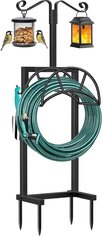 TomCare Garden Hose Holder, 4 Spikes Hose Stand for 160FT Outdoor Hose
