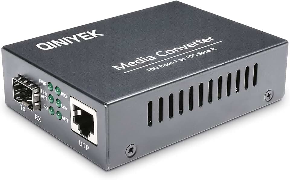 10Gb Fiber Medienkonverter mit 1 x100M/1G/2,5G/5G/10G RJ45 10GbE Port zu 1 x 10GbE SFP+ Port, unterstützt 10G SR/LR/10G-T Modul, 10G Fiber Ethernet zu Kupfer UTP Medienkonverter