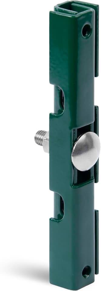 Alberts 825249 Mattenverbinder | für Doppelstab-Gittermatten | grün kunststoffbeschichtet RAL 6005 | 140 x 18 x 15,5 mm | 10er Set