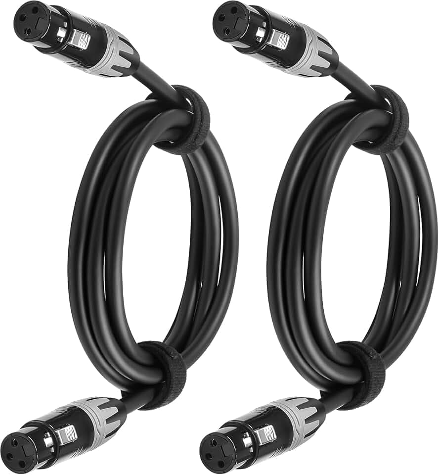 SMALL-EYE XLR Female to Female Mic Cable 25 ft 2-Pack, 3-Pin Balanced