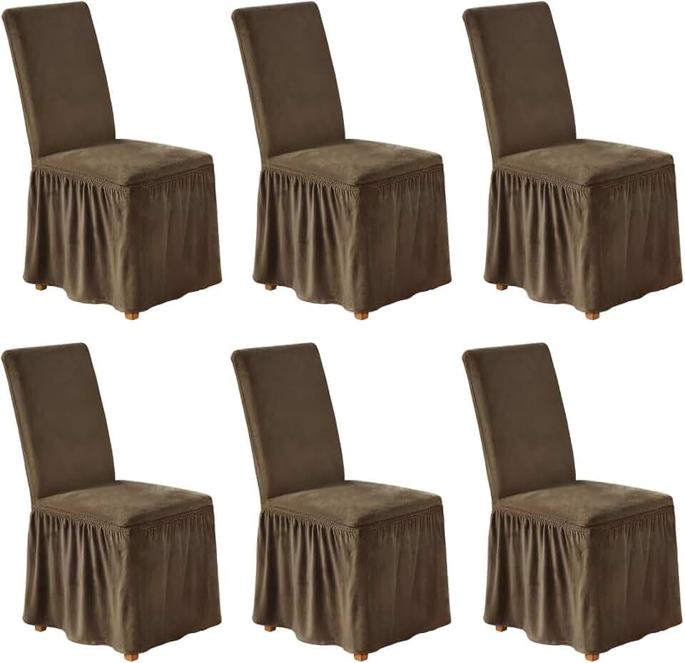 NICEEC Chair Covers for Dining Chairs Dining Room Chair Covers with Skirt