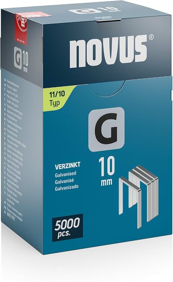 NOVUS TOOLS Flachdrahtklammern Typ 11, 10 mm, 5000 Stück, Tackerklammern
