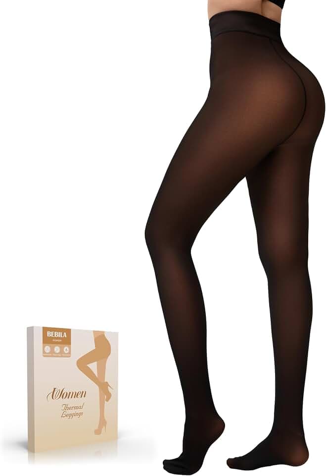 Fleece Lined Tights Women Fake Translucent Warm Pantyhose Thermal Leggings