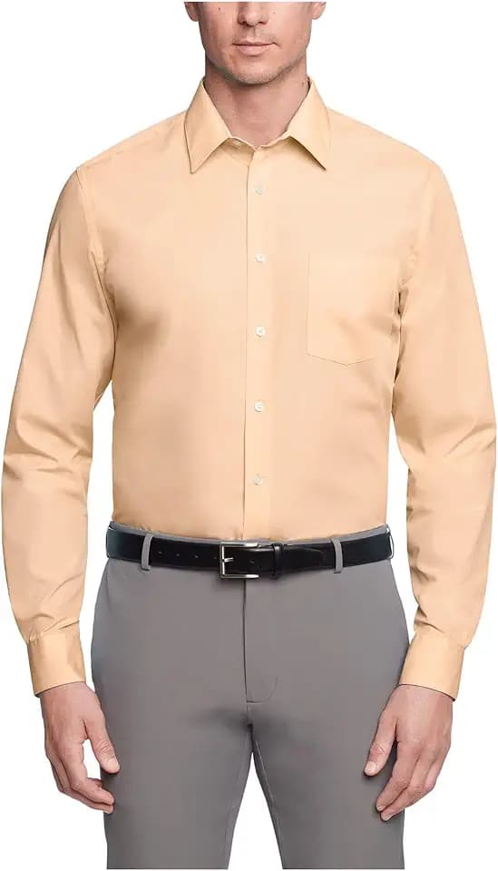 Van Heusen Mens Dress Shirt Regular Fit Poplin Solid
