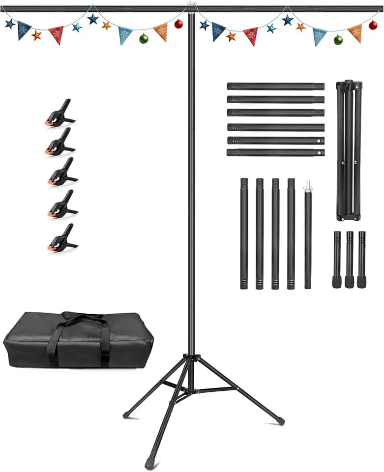 Hemmotop T Shape Backdrop Stand 8x7.5ft(HxW) Portable
