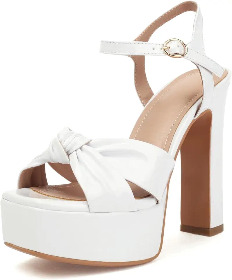 Platform Heels for Women Open Toe Chunky Heel Sandals