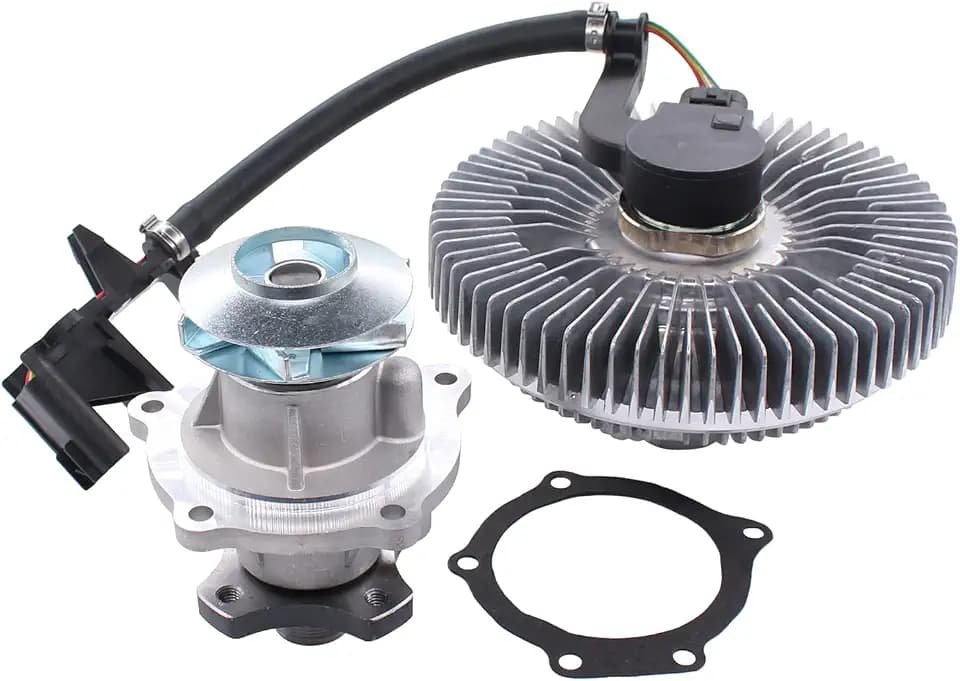 NewYall 4.2L Engine Water Pump and Electric Fan Clutch Kit with Gasket