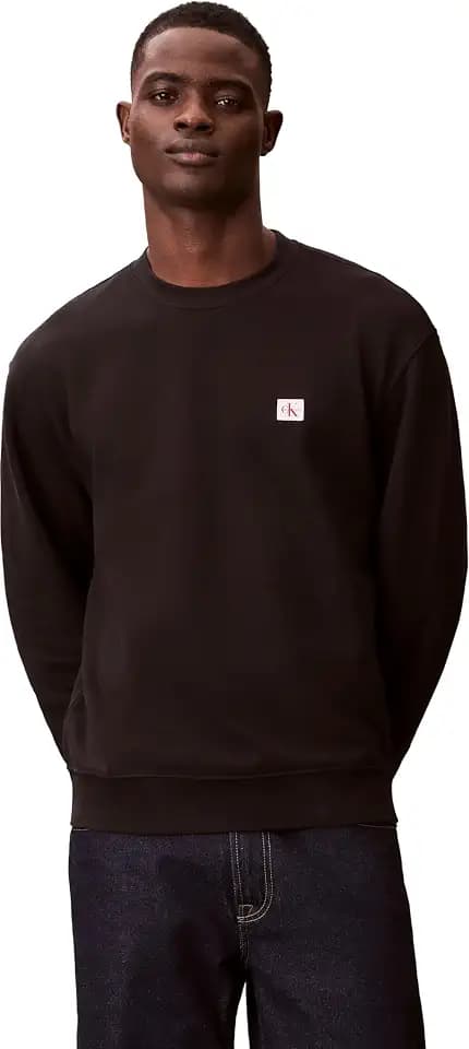 Calvin Klein Herren Sweatshirt Terry Badge mit Rundhalsausschnitt