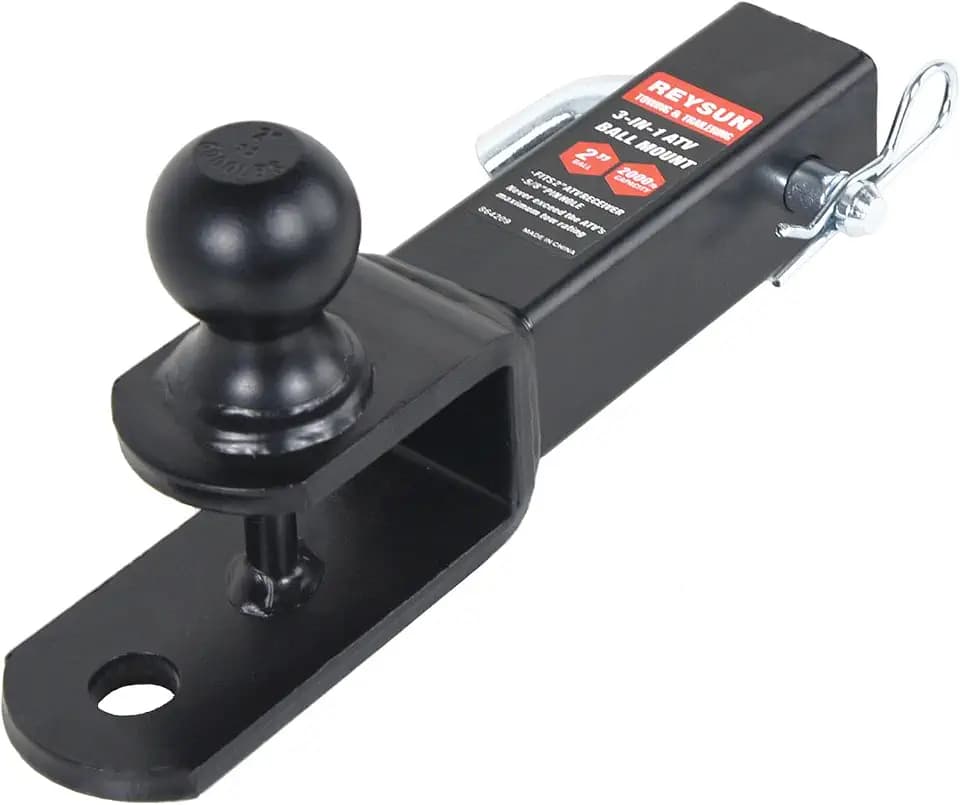 864209 3 in 1 ATV/UTV Trailer Hitch Towing Ball Mount with 2 inch Trailer Ball, Fits 2 inch Hitch Receiver…