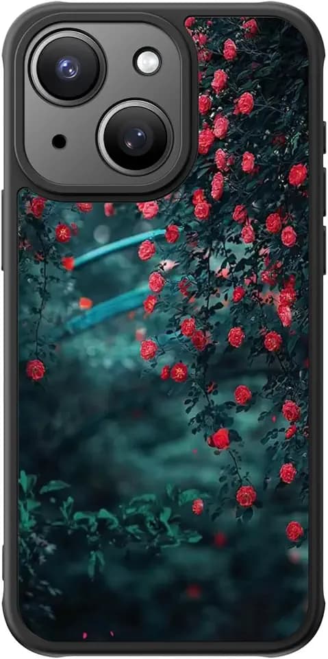 FUNMIKO for iPhone 14 Plus Case,Cute Floral,Wireless Charging Compatible