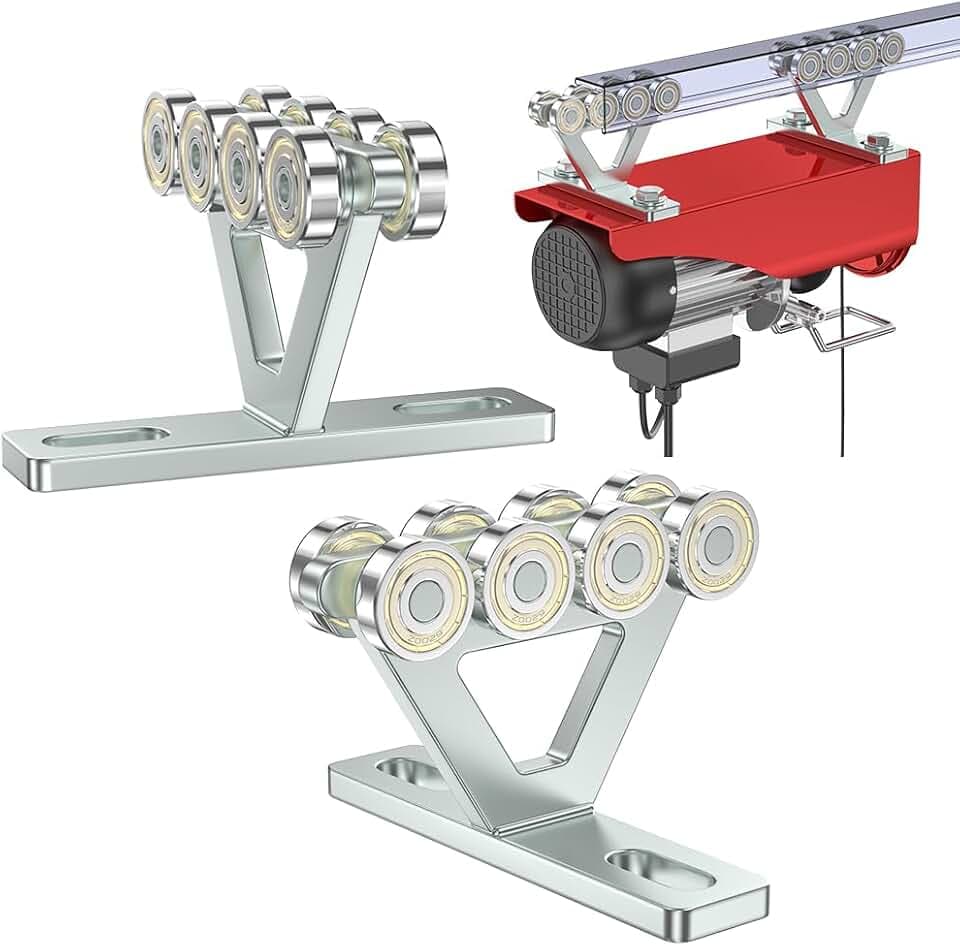 SKTREX 8 Radhubwagen mit Rollen – Strebenwagen Montage für Elektrozug – passend für 4,8 cm breite und größere Strebenkanäle – hohe Festigkeit und leiser Betrieb