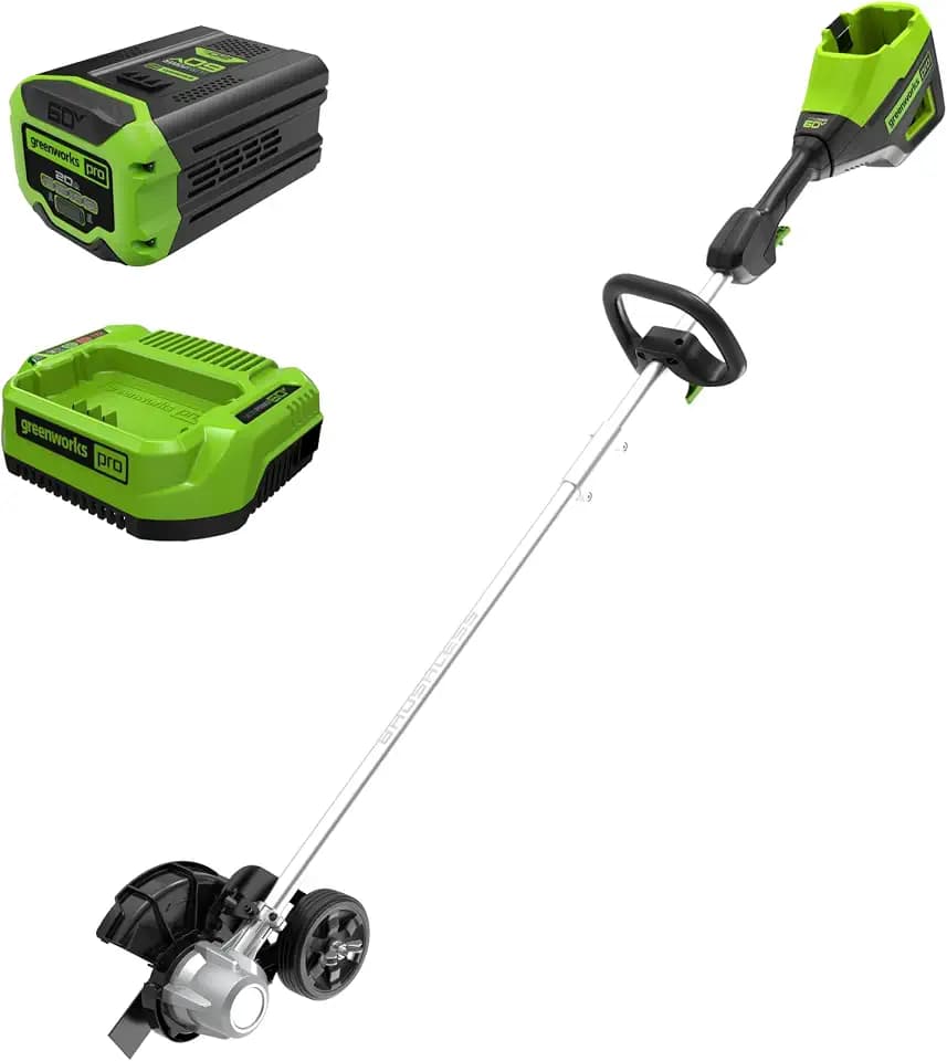 Greenworks 60V 8 in Cordless Electric Lawn Edger, 2.0 Ah Battery, Charger