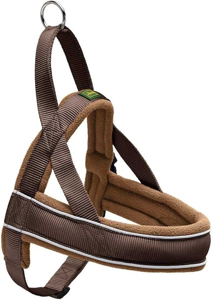 HUNTER Hundegeschirr RACING, Farbe: braun/cognac, weich gepolstert, reflektierend, verstellbar, Größe: L-XL