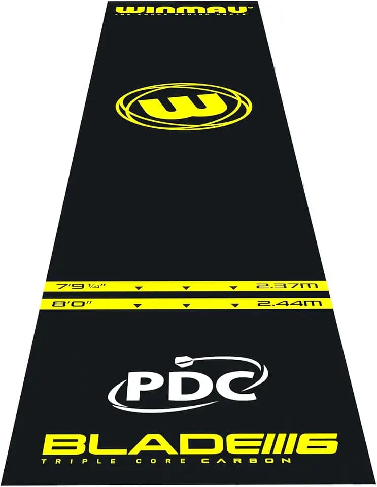 WINMAU Darts Bodenmatte - Pro Zone Essential PVC Dart Bodenmatte mit Oche-Linien für Weiche und Stahlspitze - Bodenmattenschutz für Dartscheibe