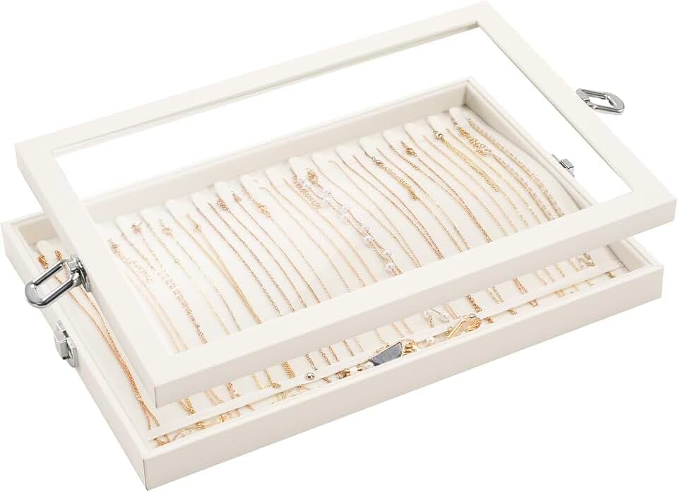 Lolalet Schmucktablett, Schmuckaufbewahrung für Halskette -Beige