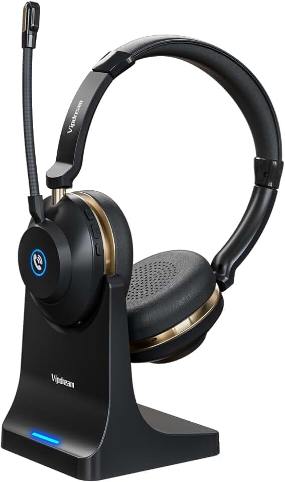 Wireless Headset With Microphone, Bluetooth 5.3 Headset With 45H Battery