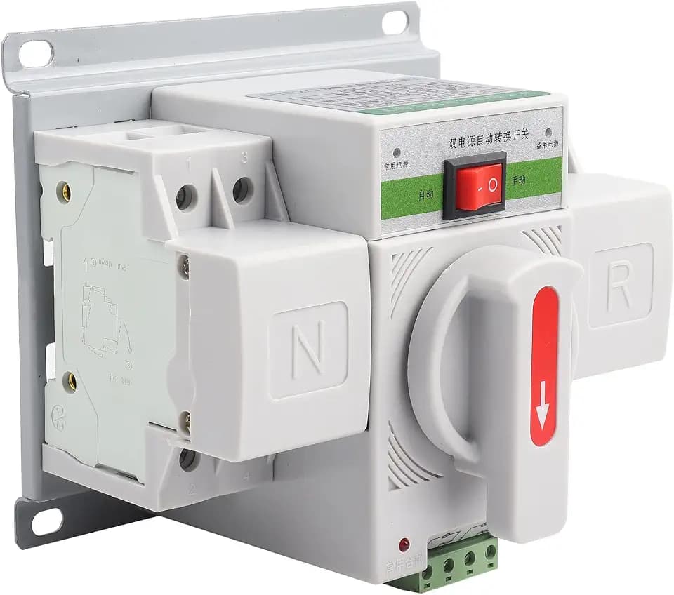 220V 63A 2P Automatischer Umschalter, Mini Dual Electronic Power Circuit Breaker Umschalter für Zuhause und öffentliche Orte
