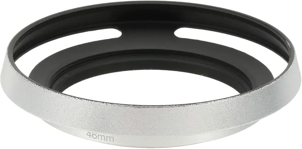 PATIKIL 46mm Lens Hood, Universal Metal Thin Hollow Curved Screw-in Vented Lens Hoods for Fujifilm for Pentax, Silver