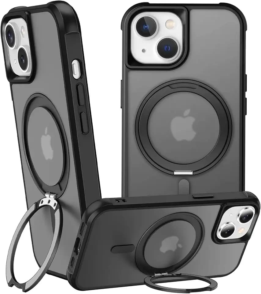 360°Magnetic Swivel Ring for iPhone 14 Plus case-Black