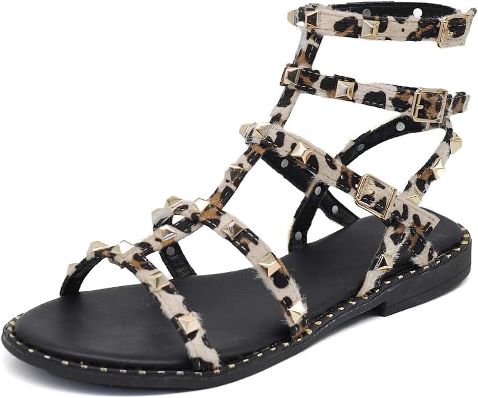 IF Fashion Sandalen Flip-Flops Gladiator Sommerstiefel für Damen mit Nieten Kunstleder S060136