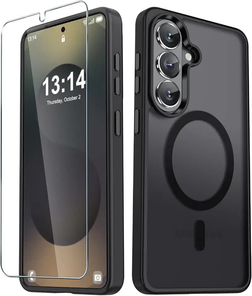 YENAPOON for Samsung Galaxy S26+ Plus Case, Matte Magnetic Cover, Black