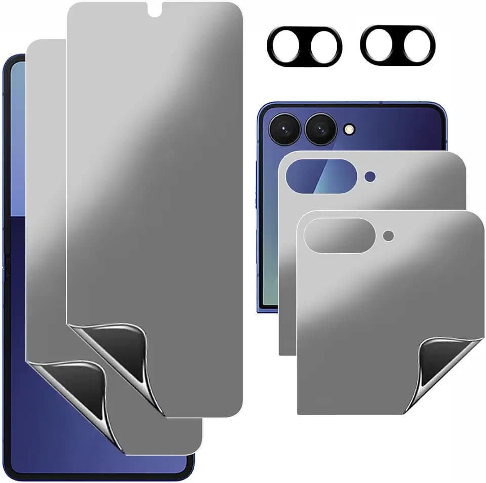 2 Pack Privacy Matte Inner Screen Protector For Samsung Galaxy Z Flip 7 Z Flip 8, 2 Pack Outer Anti-spy Anti-Glare Soft Film +2X Camera Lens Protector