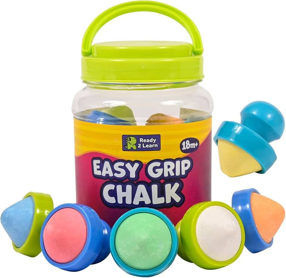 READY 2 LEARN Easy Grip Chalk, Six Colors, 18m+
